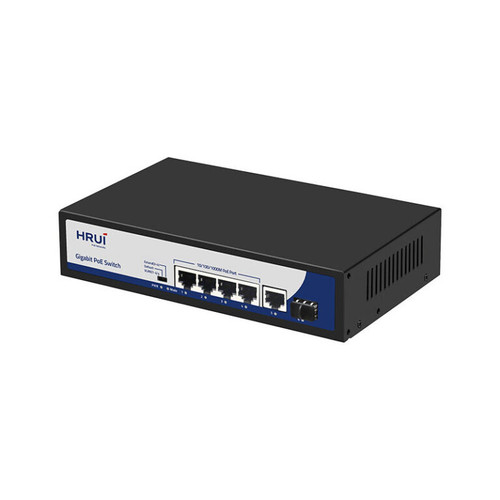 سوئیچ 4 پورت PoE گیگ و 1 پورت Uplink گیگ و 1 پورت Uplink SFP مدل HR900 AFG 411NS 120